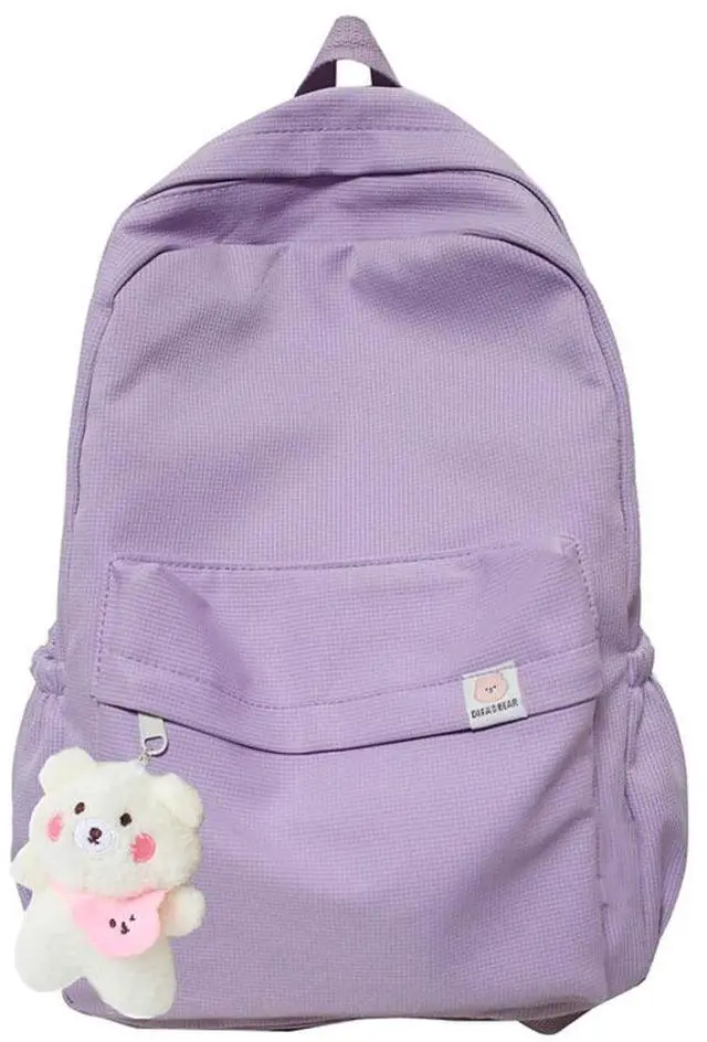 Main image of Eagerrich Aesthetic Backpack Cute Backpack School Supplies Laptop Bag for Teens Girls Women Students Solid Color
