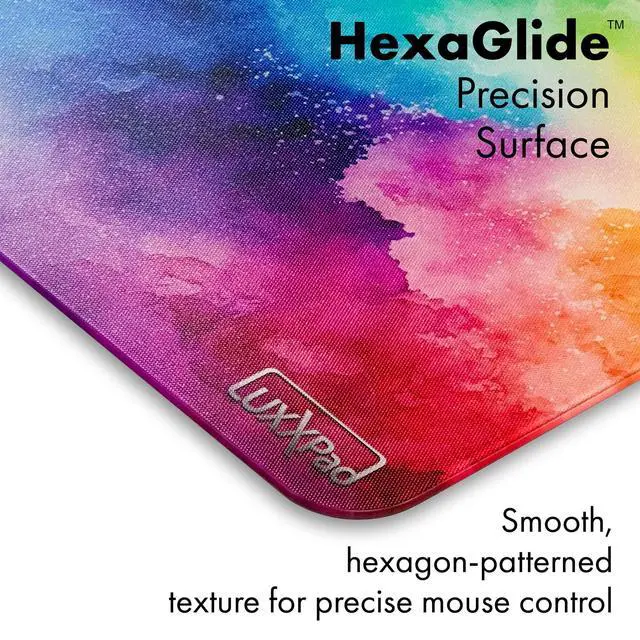 Alt view image 4 of 5 - Glassboard Studio LuxxPad Glass Mouse Pad - Mouse Pad Gaming and Dry Erase Note Taking Pad, Tempered Strong Glass with Rubber Non-Slip Feet for Gaming & Work (Vibrant Watercolor, 7.5" x 8")
