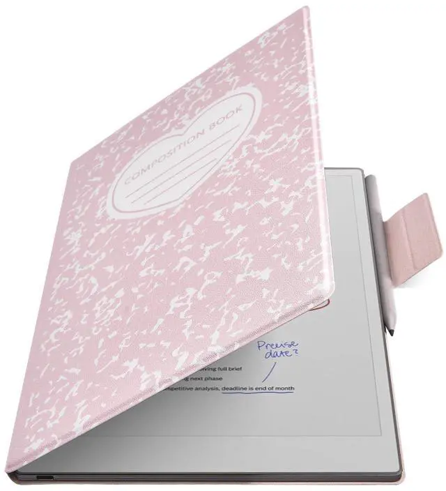 Main image of E NET-CASE Case for Remarkable Paper Pro, Premium PU Leather Book Folio with Pen-Buckle, Lightweight Magnetic Case with Auto Sleep/Wake for Remarkable Paper Pro 11.8" 2024 Released (Pink-Notebook)