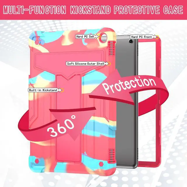 Alt view image 2 of 5 - elitegadget Case for Amazon Fire HD 10 Tablet 10.1" Inch Display (13th Generation, 2023 Released) - Heavy Duty Hybrid Kickstand Case Cover + 1 Screen Protector and 1 Random Stylus (Candy/Pink)