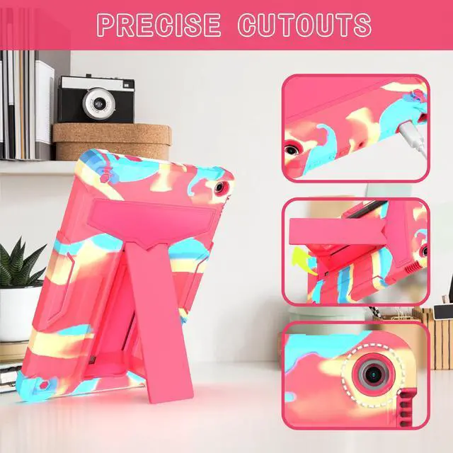 Alt view image 3 of 5 - elitegadget Case for Amazon Fire HD 10 Tablet 10.1" Inch Display (13th Generation, 2023 Released) - Heavy Duty Hybrid Kickstand Case Cover + 1 Screen Protector and 1 Random Stylus (Candy/Pink)