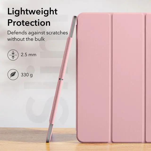 Alt view image 5 of 5 - ESR for iPad Pro 12.9 6th/5th/4th Gen, iPad Air 13 Inch Case M3/M2 (2025/2024), Powerful Magnetic Attachment, Slim Trifold Stand Case, Supports Pencil Pro & Pencil (USB-C), Rebound Series, Pink
