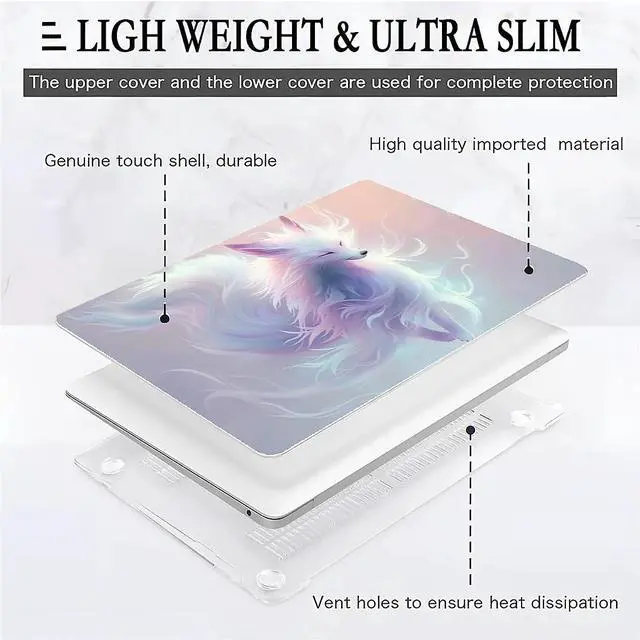 Alt view image 3 of 5 - Goodsprout Computer Case for MacBook Pro 16 Inch Fox in Light and Shadow Colorful Pattern Clear Release 2019 Model A2141 Hard Shell Case Compatible with MacBook Pro 16 Inch