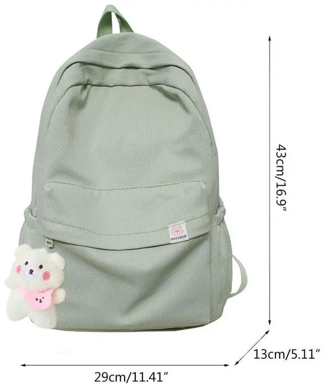 Alt view image 5 of 5 - Eagerrich Aesthetic Backpack Cute Backpack School Supplies Laptop Bag for Teens Girls Women Students Solid Color