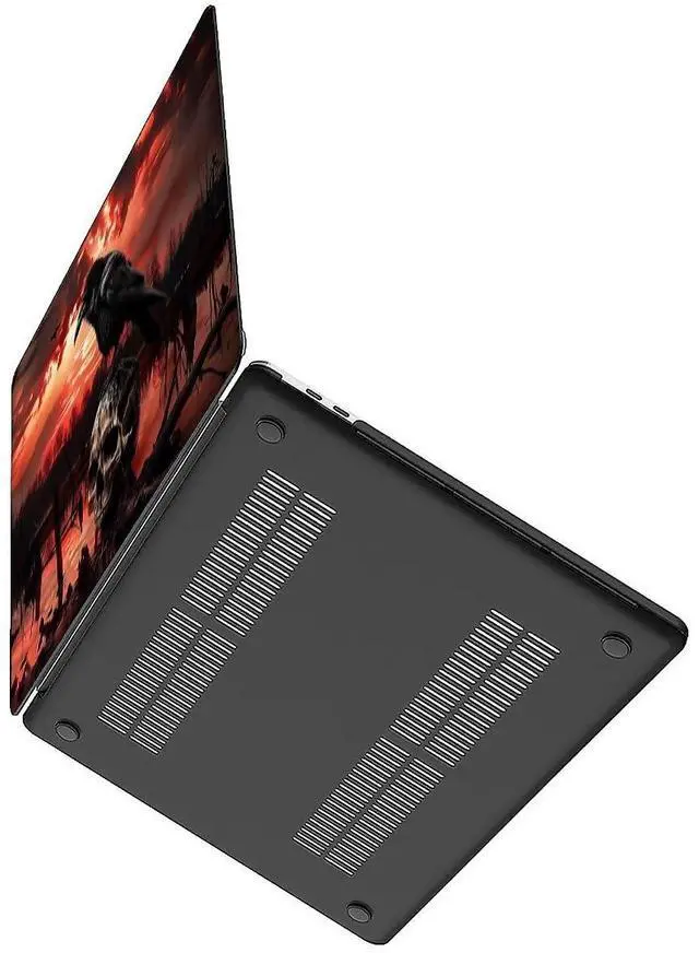 Alt view image 3 of 5 - Goodsprout Computer Case for MacBook Air 15 Inch Raven Skull Twilight Colorful Pattern Black Release 2023 Model A2941/A3241 Hard Shell Case Compatible with MacBook Air 15 Inch