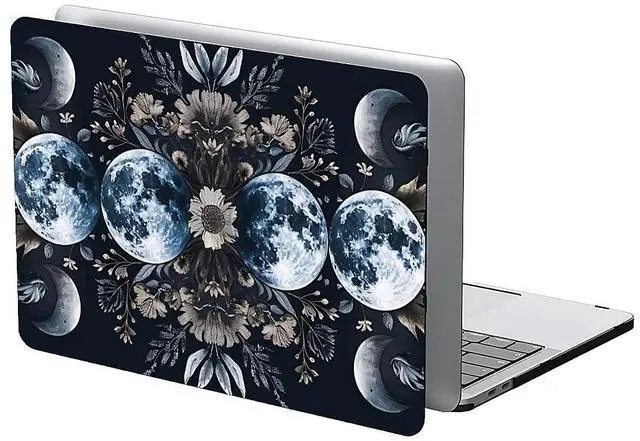 Alt view image 2 of 5 - Goodsprout Computer Case for MacBook Air 15 Inch Symmetry Moon Moonlight Colorful Pattern Black Release 2023 Model A2941/A3241 Hard Shell Case Compatible with MacBook Air 15 Inch