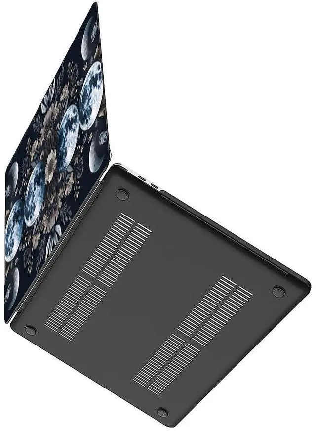 Alt view image 3 of 5 - Goodsprout Computer Case for MacBook Air 15 Inch Symmetry Moon Moonlight Colorful Pattern Black Release 2023 Model A2941/A3241 Hard Shell Case Compatible with MacBook Air 15 Inch