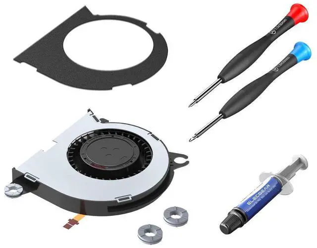 Main image of ElecGear Replacement Internal Cooling Fan compatible with Nintendo Switch - CPU Heatsink Cooler, Thermal Compound Paste, Y00 Triwing and PH00 Phillips Screwdriver, Spudger, Wipes Repair Tool Kit