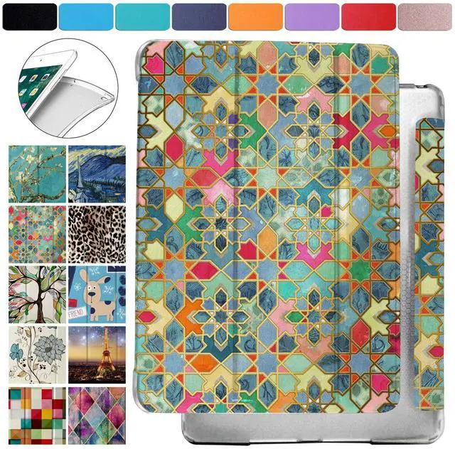 Main image of DuraSafe Cases for iPad 2 3 4 Gen [iPad 4th iPad 3rd iPad 2nd Old Model ] 9.7 Inch A1458 A1416 A1395 MD522LL/A MD525LL/A Shock Proof Dual Angle Stand Honeycomb Pattern Printed Cover - Damask