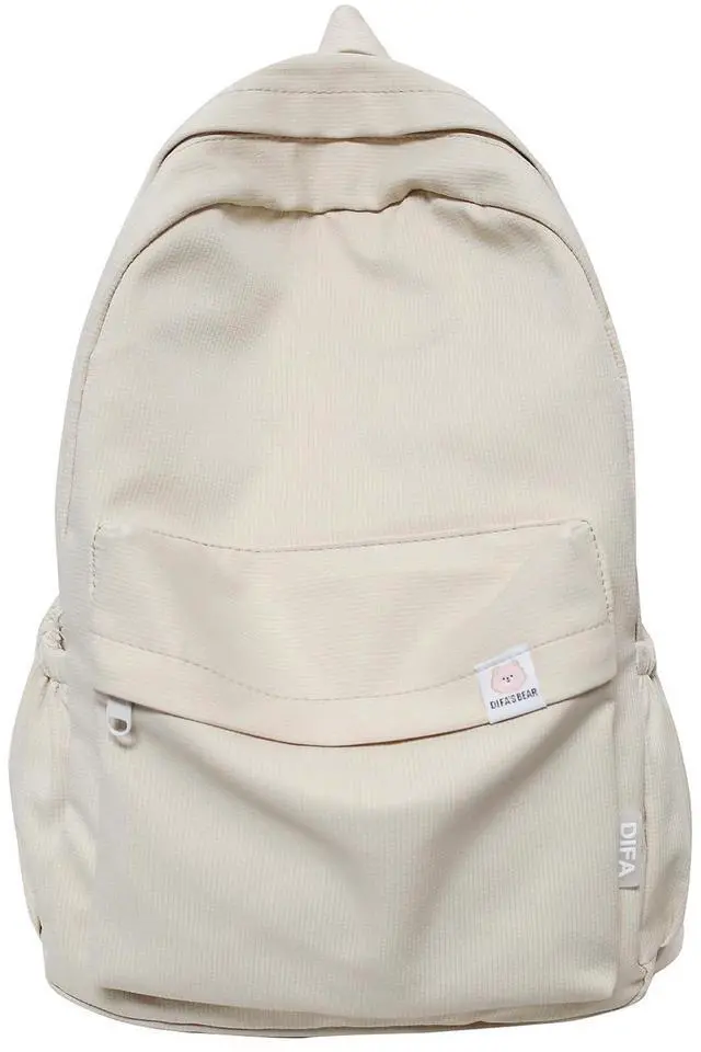 Main image of Extolove Cute Aesthetic Backpack Y2K Simple Solid Color Kawaii Backpacks Travel Laptop Backpack (White)