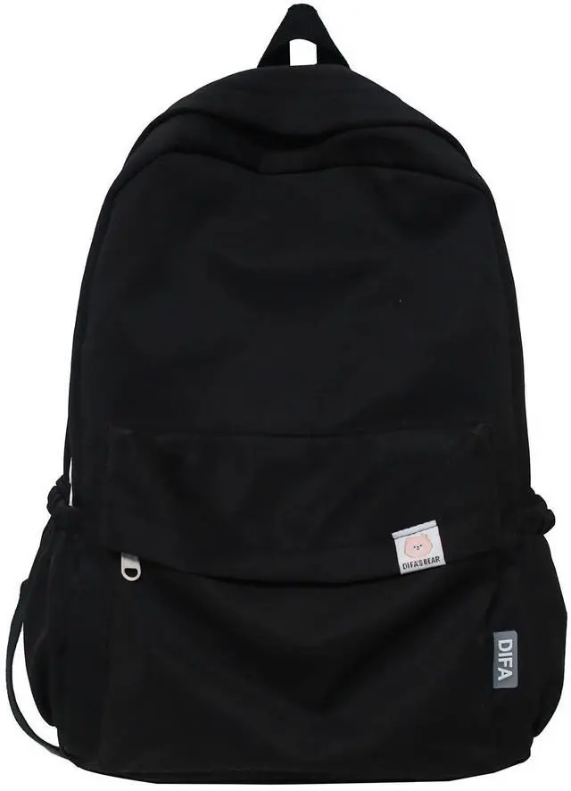 Main image of Extolove Cute Aesthetic Backpack Y2K Simple Solid Color Kawaii Backpacks Travel Laptop Backpack (Black)