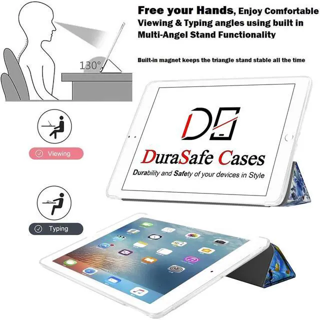 Alt view image 4 of 5 - DuraSafe Cases for iPad 2 3 4 Gen [iPad 4th iPad 3rd iPad 2nd Old Model ] 9.7 Inch A1458 A1416 A1395 MD522LL/A MD525LL/A MD516LL/A Dual Angle Stand Honeycomb Pattern Printed Cover - Color Emblem