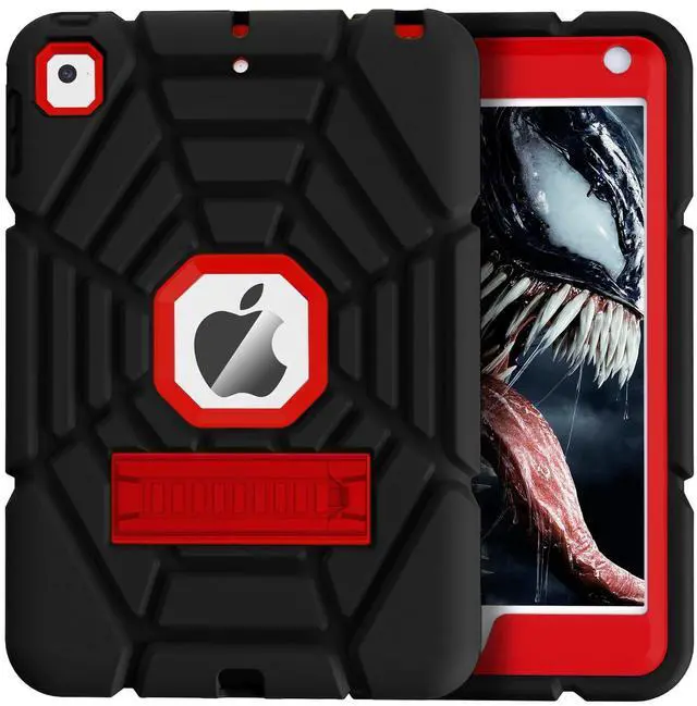 Main image of Grifobes Heavy Duty Shockproof Rugged Case for iPad Mini 5/4 with Stand, Protective Cover for Kids, 7.9 inch (Black+Red)
