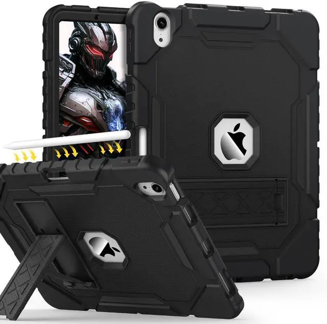Main image of Grifobes Case for iPad Air 11-inch (M3/M2) 2025/2024, for iPad Air 5th/4th Generation 2022/2020 10.9", Heavy Duty Rugged Cover with Stand/Pencil Holder for i Pad Air 6th 5 4 Gen (Black)