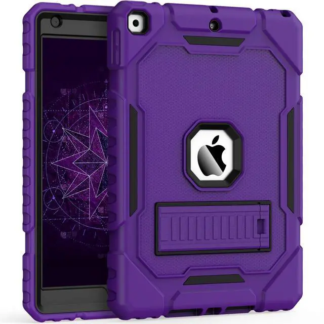 Main image of Grifobes Case for iPad 9th/8th/7th Generation 10.2 Inch (2021/2020/2019), Kick Stand Heavy Duty Shockproof Rugged Protective 10.2" Cover for iPad 9 8 7 Gen for Kids Girls Women (Deep Purple)