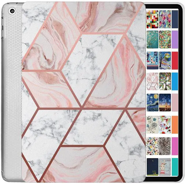 Main image of DuraSafe Cases for iPad PRO 11 Inch 1 Generation [ PRO 11 1st 2018 ] A1980 A1934 A2013 A1979 Printed Lightweight Shock Absorbant Flexible TPU Protective Clear Case - Marble Pink