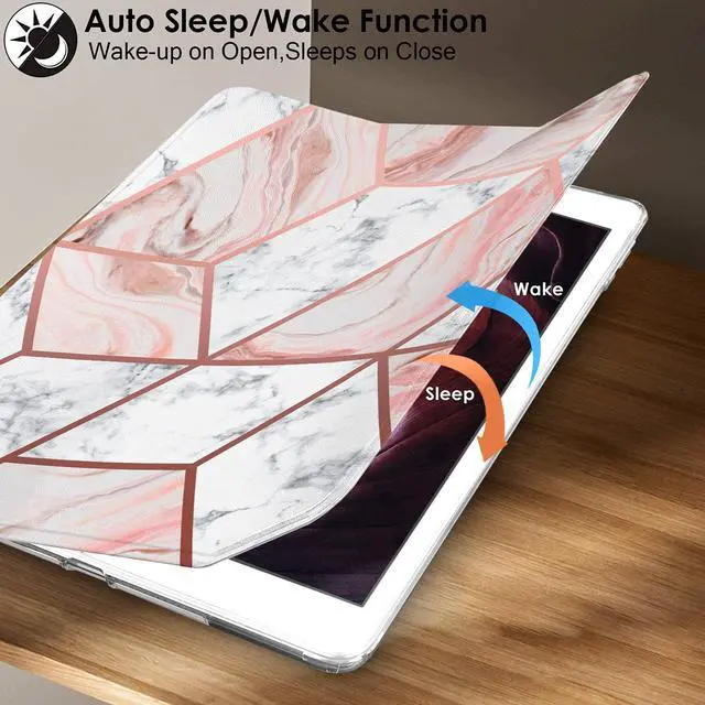 Alt view image 3 of 5 - DuraSafe Cases for iPad PRO 11 Inch 1 Generation [ PRO 11 1st 2018 ] A1980 A1934 A2013 A1979 Printed Lightweight Shock Absorbant Flexible TPU Protective Clear Case - Marble Pink
