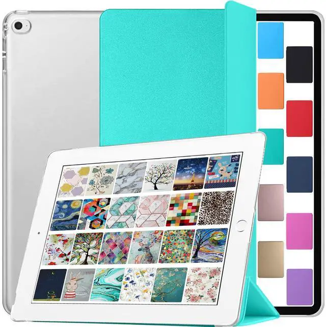 Main image of DuraSafe Cases for iPad Air 2nd Gen 2014 9.7 Inch [ Air 2 ] A1566 A1567 MGLW2LL/A MGL12LL/A MH0W2LL/A MGKM2LL/A MH182LL/A MGKL2LL/AiPad Cover with Translucent Frosted Hard Back - Green