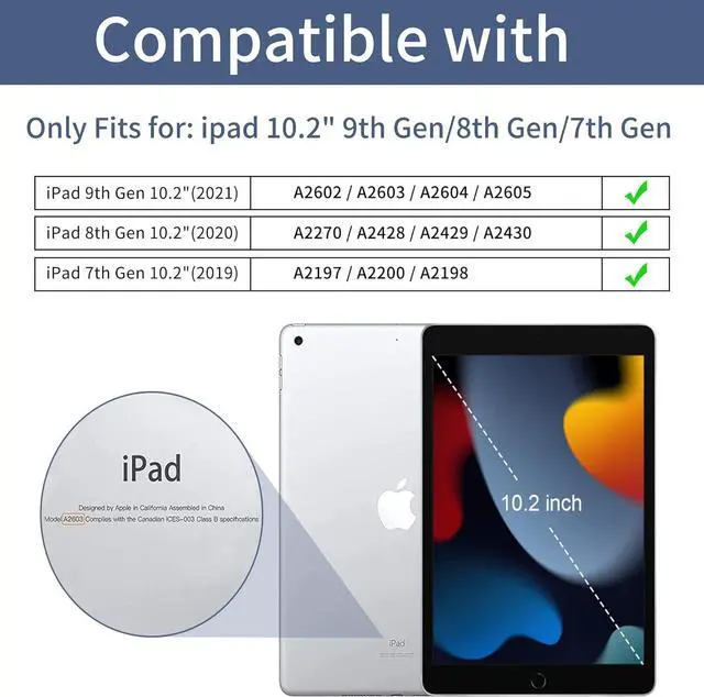 Alt view image 3 of 5 - DuraSafe Cases for iPad 9 2021 iPad 8 2020 iPad 7 2019 10.2 Inch [iPad 9th 8th 7th Gen ] A2602 A2604 A2270 A2197 A2603 A2428 A2429 Full Body Protective Soft Back Cover with Wake/Sleep Feature - Pink