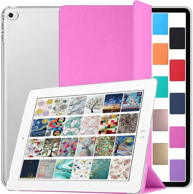 Main image of DuraSafe Cases for iPad Air 2nd Gen 2014 9.7 Inch [ Air 2 ] A1566 A1567 MGLW2LL/A MGL12LL/A MH0W2LL/A MGKM2LL/A MH182LL/A MGKL2LL/AiPad Cover with Translucent Frosted Hard Back - Pink