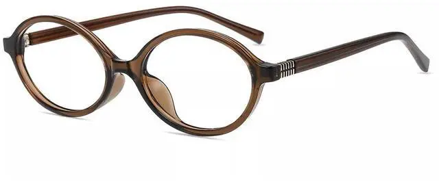 Main image of Firmoo Oval Blue Light Blocking Glasses Reduce Eye Strain Computer Gaming Eyeglasses Bluelight Glasses for Woman/Men, Clear Brown, W72345