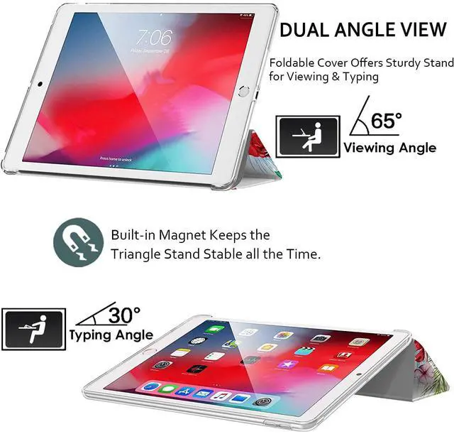 Alt view image 4 of 5 - DuraSafe Cases for iPad 9.7 inch Air 2nd Gen 2014 Case A1566 MGLW2LL/A MGL12LL/A MH0W2LL/A A1567 MGKM2LL/A MH182LL/A MGKL2LL/A MGTY2LL/A MH1J2LL/A MGTX2LL/A MH2V2LL/A MH2W2LL/A MH2U2LL/A - Flowers
