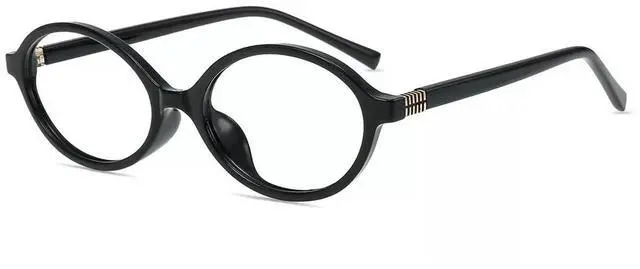 Main image of Firmoo Oval Blue Light Glasses for Women, Vintage Nerd Small Blue Light Blocking Glasses for Computer, TV, Black, W72345