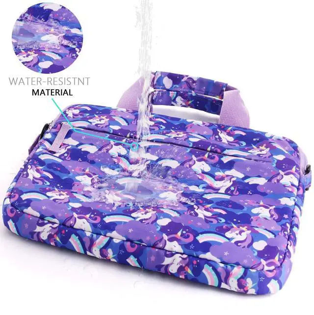 Alt view image 3 of 5 - Foxstory Kids Tablet Case for Girls, Kids Tablet Bag Sleeve Bag Suit for Fire HD 10, Fire HD 8, Fire 7 Kindle, Unicorn Purple