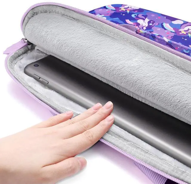 Alt view image 5 of 5 - Foxstory Kids Tablet Case for Girls, Kids Tablet Bag Sleeve Bag Suit for Fire HD 10, Fire HD 8, Fire 7 Kindle, Unicorn Purple