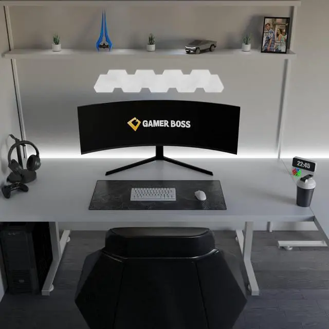 Alt view image 2 of 5 - Gamer Boss - Gaming Mouse Pad - 36 x 17 Inches - 4mm Thick with Stitched Edges, Non-Slip Rubber Base, Premium Cloth Mousepad, Desk Mat for Laptop, Keyboard, Computer & PC (Extended Plus, Topographic)