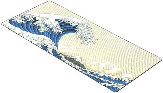 Alt view image 2 of 3 - Gamer Boss - Gaming Mouse Pad - 36 x 17 Inches - 4mm Thick with Stitched Edges, Non-Slip Rubber Base, Premium Cloth Mousepad, Desk Mat for Laptop, Keyboard, Computer & PC (Extended Plus, Great Wave)