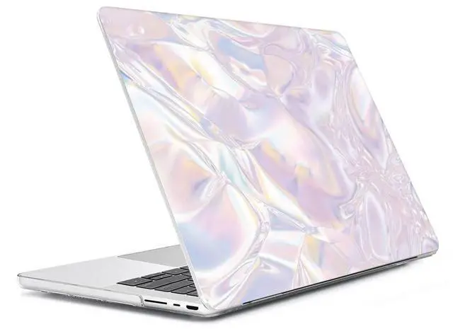 Alt view image 3 of 5 - HOHAIYOO for MacBook Pro 16 inch Case 2024 2023-2021 Release M4 A3186 A3403 M3 A2991 M2 A2780 M1 A2485 Pro Max & Touch ID, Hard Shell Case+Keyboard Cover+Screen Protector+Webcam Cover, Pink Crystal