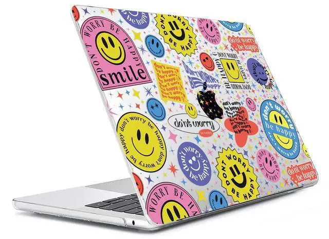 Alt view image 3 of 5 - HOHAIYOO Compatible with 2025 2024 2023 2022 MacBook Air 13 inch Case M4 A3240 M3 A3113 M2 A2681, Hard Shell &Keyboard Cover&Screen Film&Webcam Cover for New M4 Mac Air 13.6 inch with Touch ID, Smile