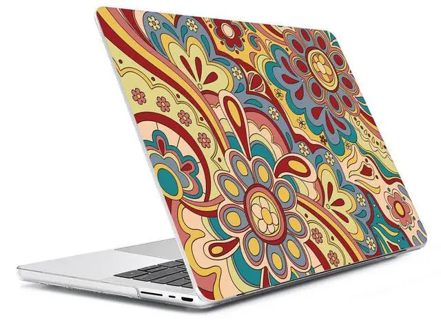 Alt view image 3 of 5 - HOHAIYOO for MacBook Pro 14 inch Case M4 M3 M2 M1 A3112 A3185 A3401 A2918 A2992 A2779 A2442 2021 2022 2023 2024 Release, Hard Shell Case+Keyboard Cover+Screen Protector+Webcam Cover, Curved Doodle