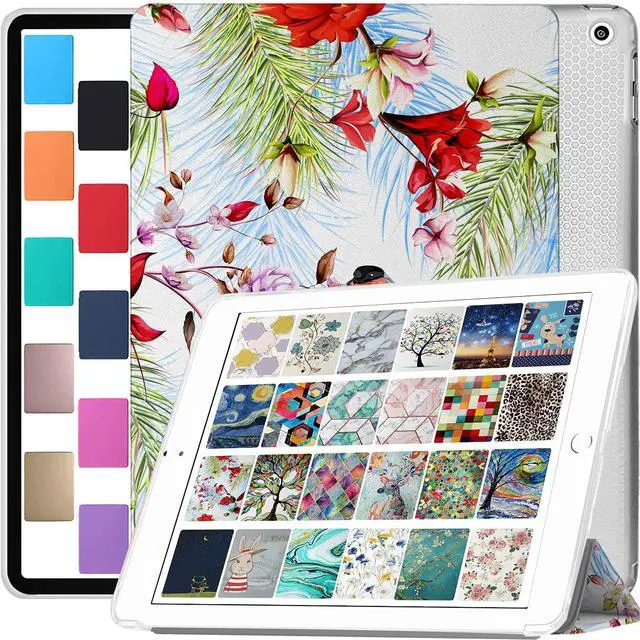 Main image of DuraSafe Cases for iPad 7.9 Inch Mini 3 2 1 Generation [iPad Mini 3rd 2nd 1st ] A1599 A1489 A1432 MGNV2LL/A MGYE2LL/A MGNR2LL/A ME276LL/A Printed Cover Clear Transparent Back Shell - Birds Flowers