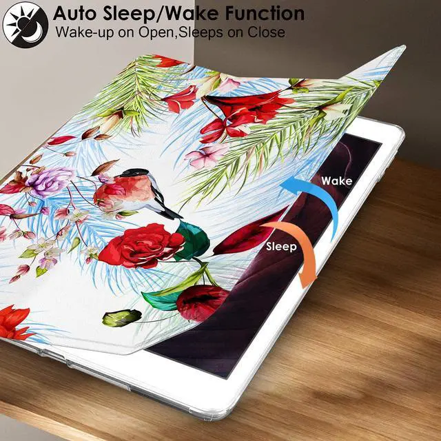 Alt view image 3 of 5 - DuraSafe Cases for iPad 7.9 Inch Mini 3 2 1 Generation [iPad Mini 3rd 2nd 1st ] A1599 A1489 A1432 MGNV2LL/A MGYE2LL/A MGNR2LL/A ME276LL/A Printed Cover Clear Transparent Back Shell - Birds Flowers