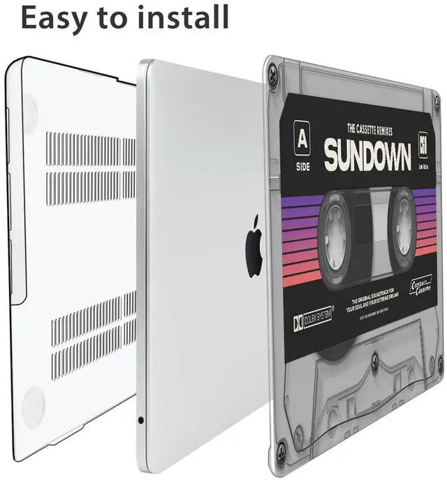 Alt view image 5 of 5 - HOHAIYOO Compatible with MacBook Air 13.6 inch Case 2025 2024 2023 2022 Release M4 A3240 M3 A3113 M2 A2681 with Touch ID, Plastic Hard Shell Case&Keyboard Cover&Screen Film&Webcam Cover, Cassette Tape