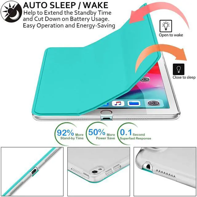 Alt view image 3 of 5 - DuraSafe Cases for iPad Air 3rd Gen 10.5 Inch 2017/2019 [ PRO 10.5 Air 3 ] A1701 A1709 A1852 A2152 A2123 A2153 A2154 Slim Hard Shell Protective Stand Cover - Green