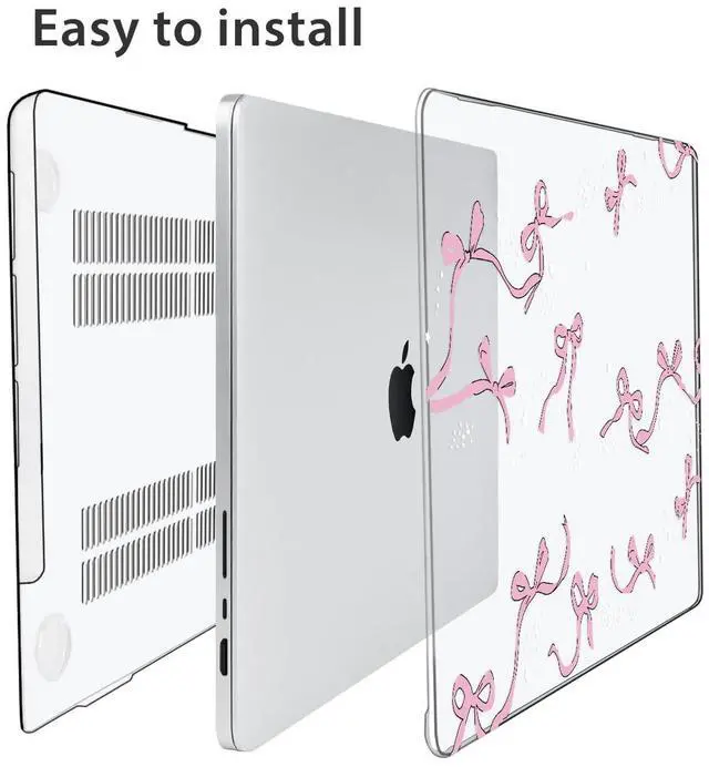 Alt view image 5 of 5 - HOHAIYOO Compatible with MacBook Pro 14 inch 2024 2023 2022 2021 M4 M3 M2 M1 A3112 A3185 A3401 A2918 A2992 A2779 A2442 Touch ID, Hard Shell Case with Keyboard Cover&Screen Protector&Webcam Cover, Bows