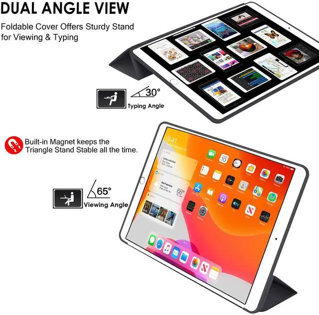 Alt view image 4 of 5 - DuraSafe Cases for iPad 7.9 Inch Mini 3 2 1 Generation [iPad Mini 3rd 2nd 1st ] A1599 A1489 A1432 MGNV2LL/A MGYE2LL/A MGNR2LL/A ME276LL/A with Soft Silicone Back and Flip Stand Cover - Black