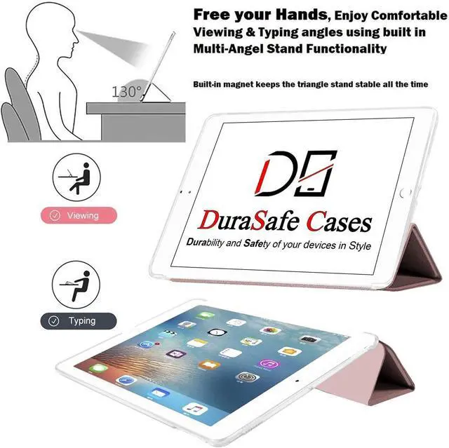 Alt view image 4 of 5 - DuraSafe Cases for iPad Mini 6 Gen 2021 8.3 Inch [ Mini 6th Gen ] A2567 A2568 A2569 MK7M3LL/A MLWL3LL/A MK7R3LL/A MK7P3LL/A MK7T3LL/A MLWR3LL/A MK7X3LL/A MK7V3LL/A Transparent Back Shell - Rose Gold