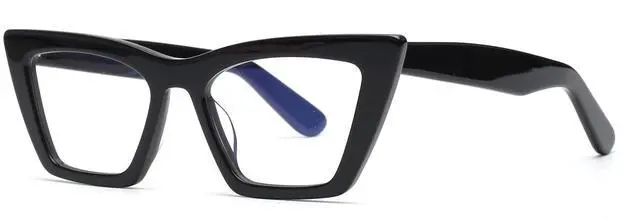 Main image of GLINDAR Cat Eye Blue Light Blocking Glasses Vintage Narrow Square Computer Eyeglasses Acetate Frame Black