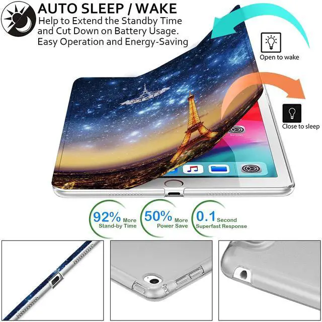Alt view image 3 of 5 - DuraSafe Cases for iPad PRO 1st Gen 2015 12.9 Inch [ 1 Gen ] ML0H2LL/A ML0G2LL/A ML0N2LL/A ML0Q2LL/A ML0R2LL/A ML0V2LL/A Printed iPad Cover with Translucent Frosted Hard Back - Paris Night