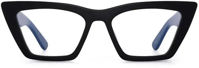 Alt view image 2 of 5 - GLINDAR Cat Eye Blue Light Blocking Glasses Vintage Narrow Square Computer Eyeglasses Acetate Frame Black