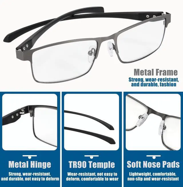 Alt view image 5 of 5 - GHDBFMB Photochromic Progressive Reading Glasses Multifocal Readers TR90 Temple Transition Top Zero Multifocus Eyeglasses1.5