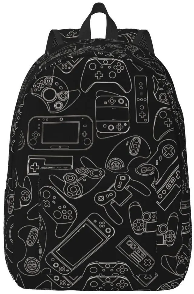 Main image of Duduho Video Game Controller Black Background Backpack 15.7 Inch Laptop Backpack Travel Hiking Daypack Multipurpose Book Bag For Men Women Teens Boys Girls