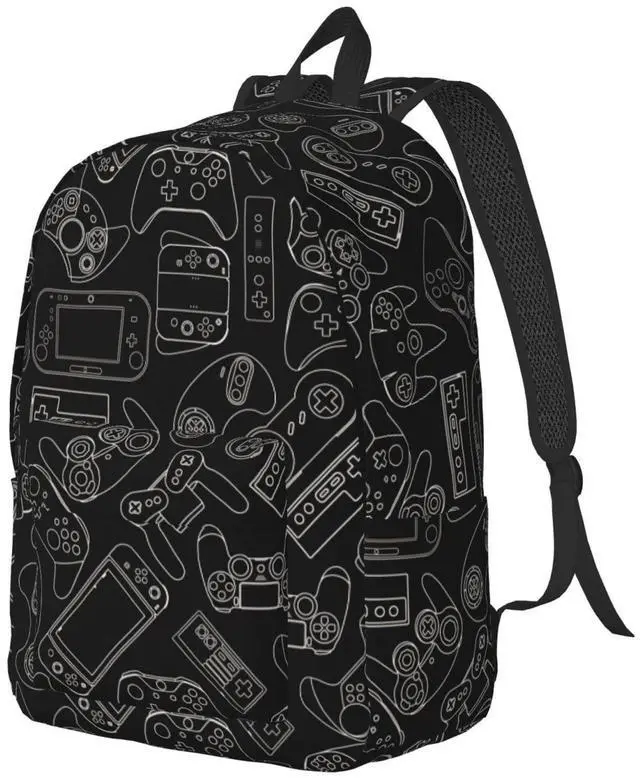Alt view image 2 of 5 - Duduho Video Game Controller Black Background Backpack 15.7 Inch Laptop Backpack Travel Hiking Daypack Multipurpose Book Bag For Men Women Teens Boys Girls