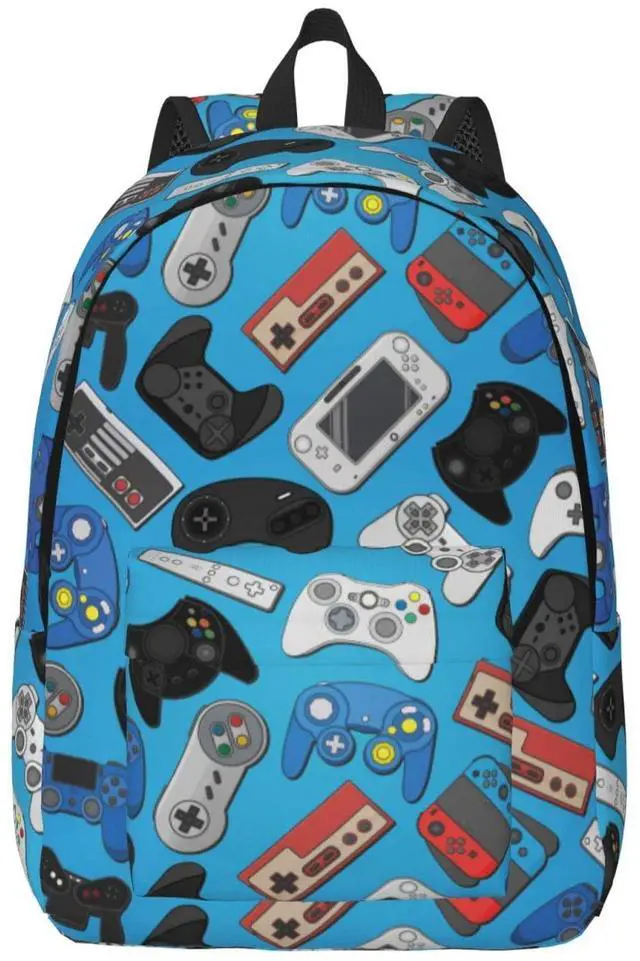 Main image of Duduho Video Game Controller Blue Background Backpack 15.7 Inch Laptop Backpack Travel Hiking Daypack Multipurpose Book Bag For Men Women Teens Boys Girls