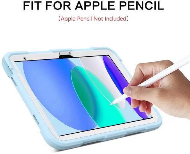 Alt view image 5 of 5 - DUEDUE for iPad(A16) 11th Generation 11 Inch 2025 Case, iPad 10th Generation 10.9 inch 2022 Case, Butterfly Wings Kickstand Heavy Duty Shockproof Protective Tablet Cases for Kids, Beige/Blue