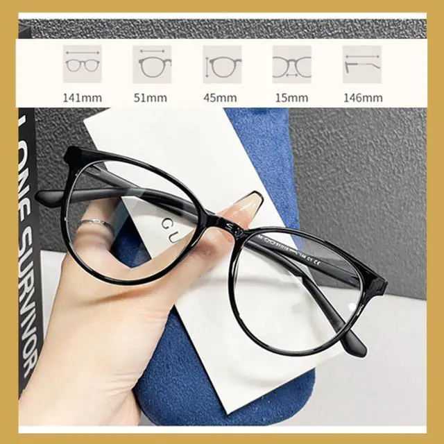 Alt view image 2 of 5 - GLASAOTO Blue Light Blocking Glasses Reading Glasses for Women Men Round Eyeglasses Frame Lightweight Reduce Eye Strain Black 2.5